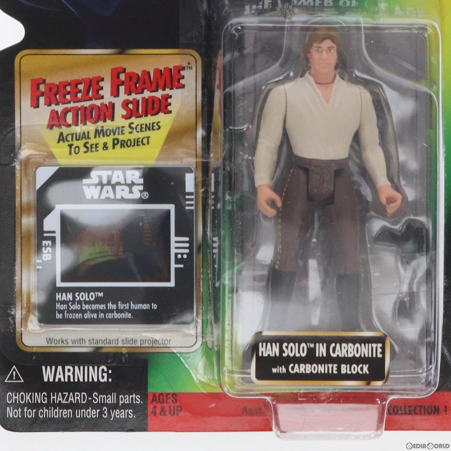 【中古即納】[FIG] スター・ウォーズ パワー・オブ・ザ・フォース ベーシックフィギュア ハン・ソロ イン カーボナイト with カーボナイト ブロック STAR WARS 完成品 可動フィギュア Kenner(ケナー)/ハズブロ(19971231)