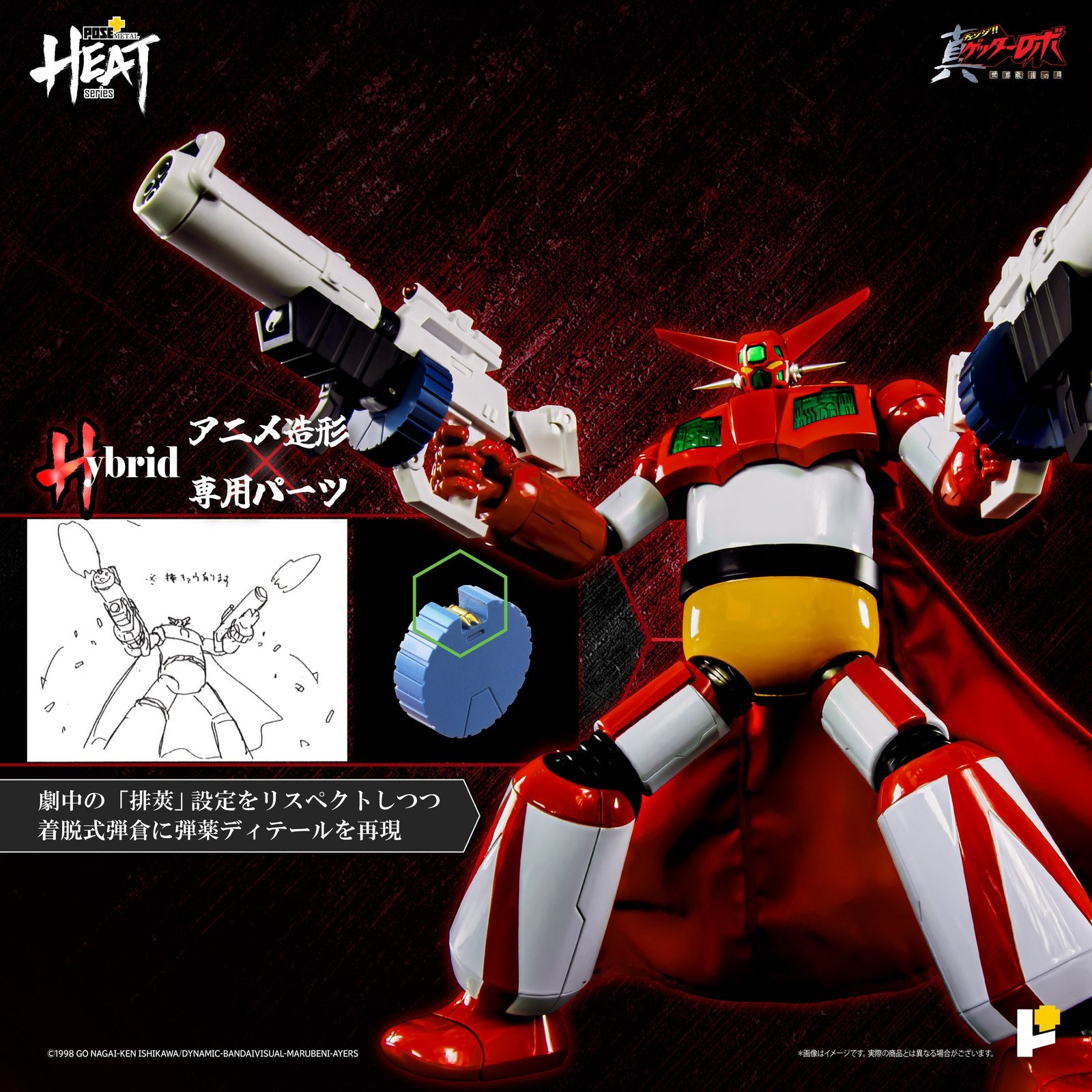 【新品即納】[FIG] (再販) POSE+METAL HEAT ゲッター1(世界最後の日Ver.) 真(チェンジ!!)ゲッターロボ 世界最後の日 完成品 可動フィギュア AWAKEN STUDIO(20250821)
