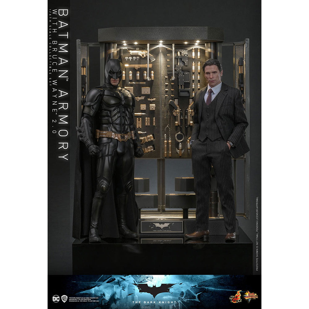【新品即納】[FIG] ムービー・マスターピース バットスーツ格納庫&ブルース・ウェイン(2.0版) ダークナイト 1/6 完成品 可動フィギュア(MM#750) ホットトイズ(20250731)
