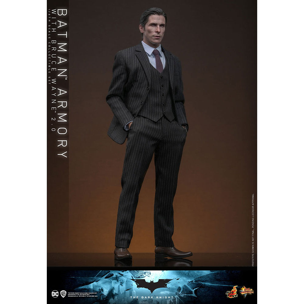 【新品即納】[FIG] ムービー・マスターピース バットスーツ格納庫&ブルース・ウェイン(2.0版) ダークナイト 1/6 完成品 可動フィギュア(MM#750) ホットトイズ(20250731)