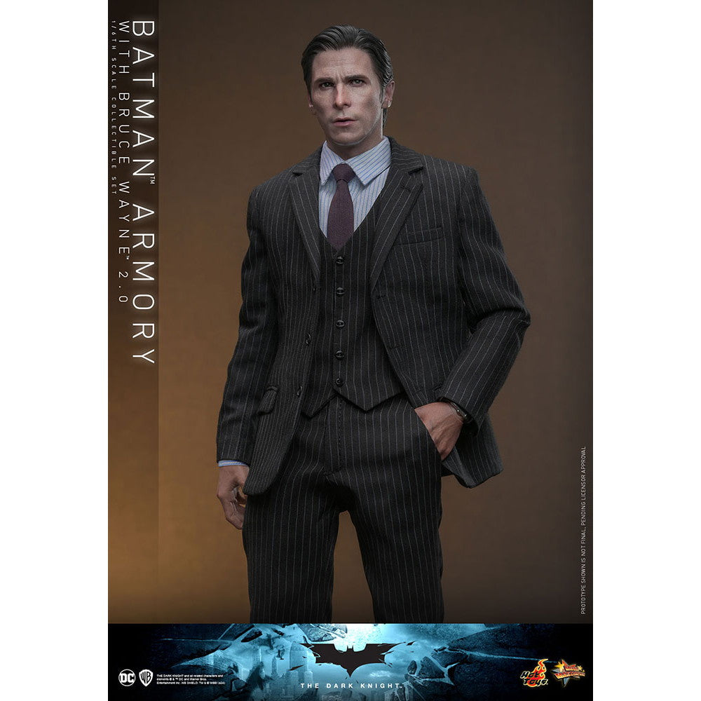 【新品即納】[FIG] ムービー・マスターピース バットスーツ格納庫&ブルース・ウェイン(2.0版) ダークナイト 1/6 完成品 可動フィギュア(MM#750) ホットトイズ(20250731)