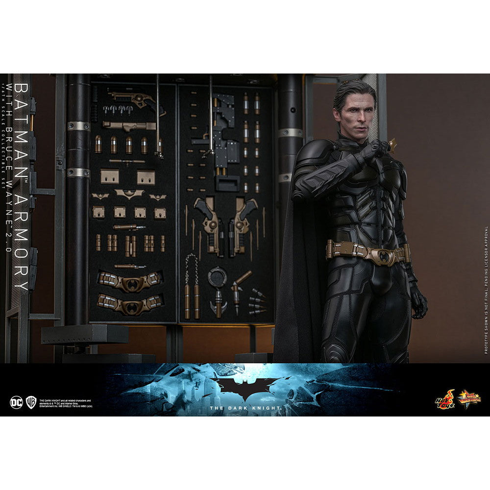 【新品即納】[FIG] ムービー・マスターピース バットスーツ格納庫&ブルース・ウェイン(2.0版) ダークナイト 1/6 完成品 可動フィギュア(MM#750) ホットトイズ(20250731)