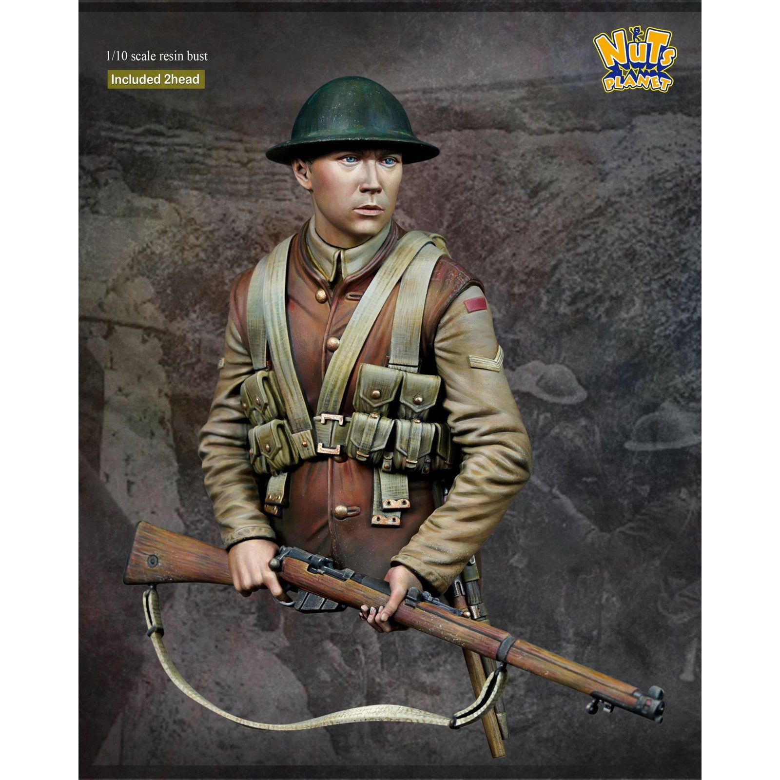 【新品即納】[FIG] WWI イギリス陸軍歩兵 ラストマン・スタンディング 胸像 1/10 レジンキット フィギュア(NP-B048) Nutsplanet(ナッツプラネット) (20240831)