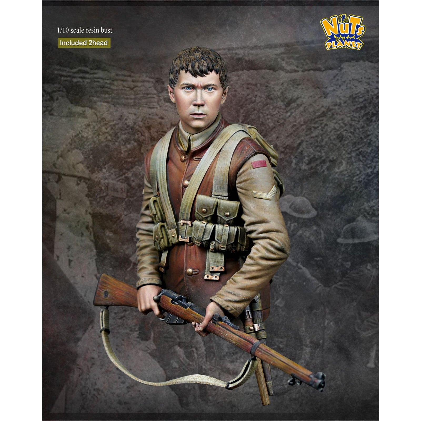 【新品即納】[FIG] WWI イギリス陸軍歩兵 ラストマン・スタンディング 胸像 1/10 レジンキット フィギュア(NP-B048) Nutsplanet(ナッツプラネット) (20240831)