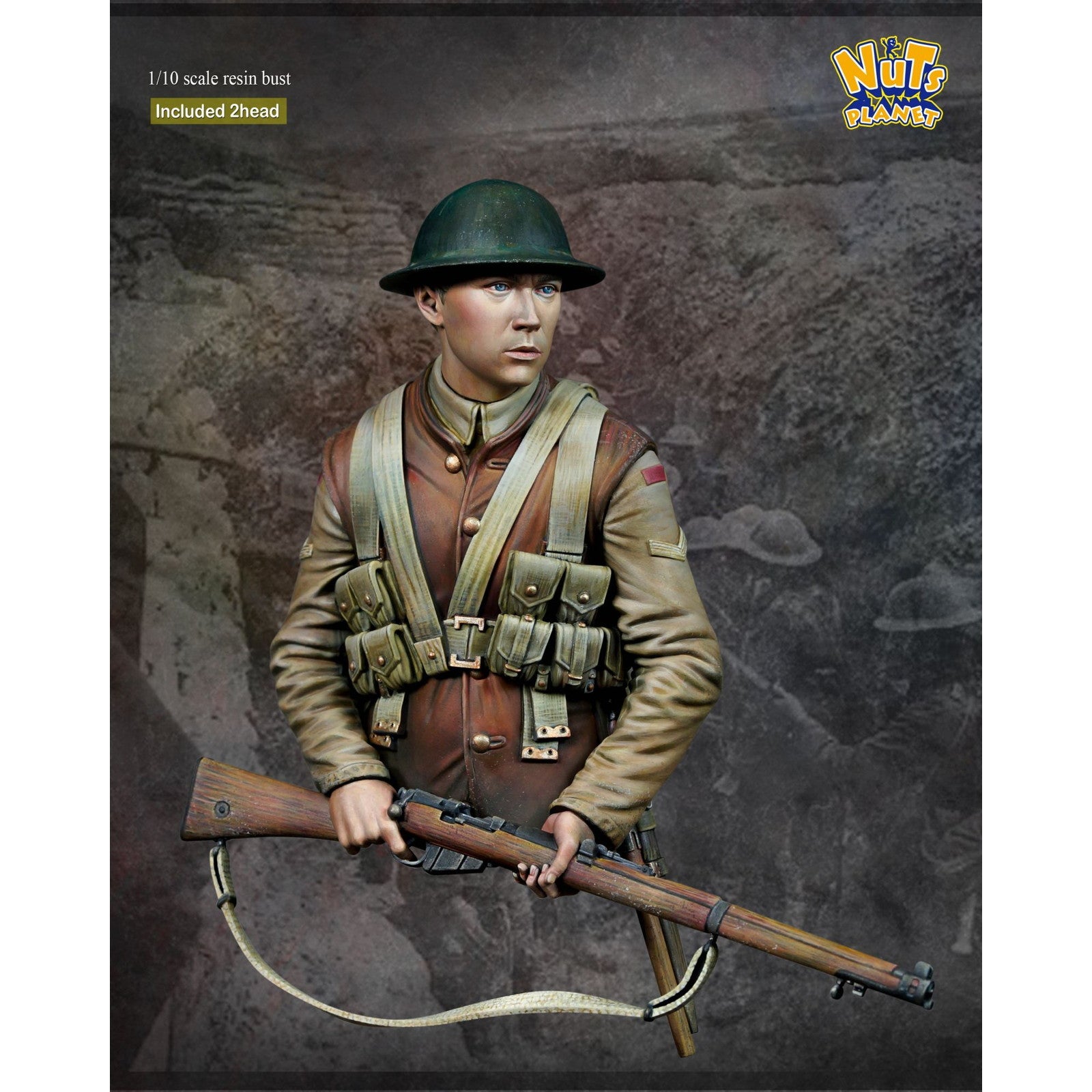 【新品即納】[FIG] WWI イギリス陸軍歩兵 ラストマン・スタンディング 胸像 1/10 レジンキット フィギュア(NP-B048) Nutsplanet(ナッツプラネット) (20240831)