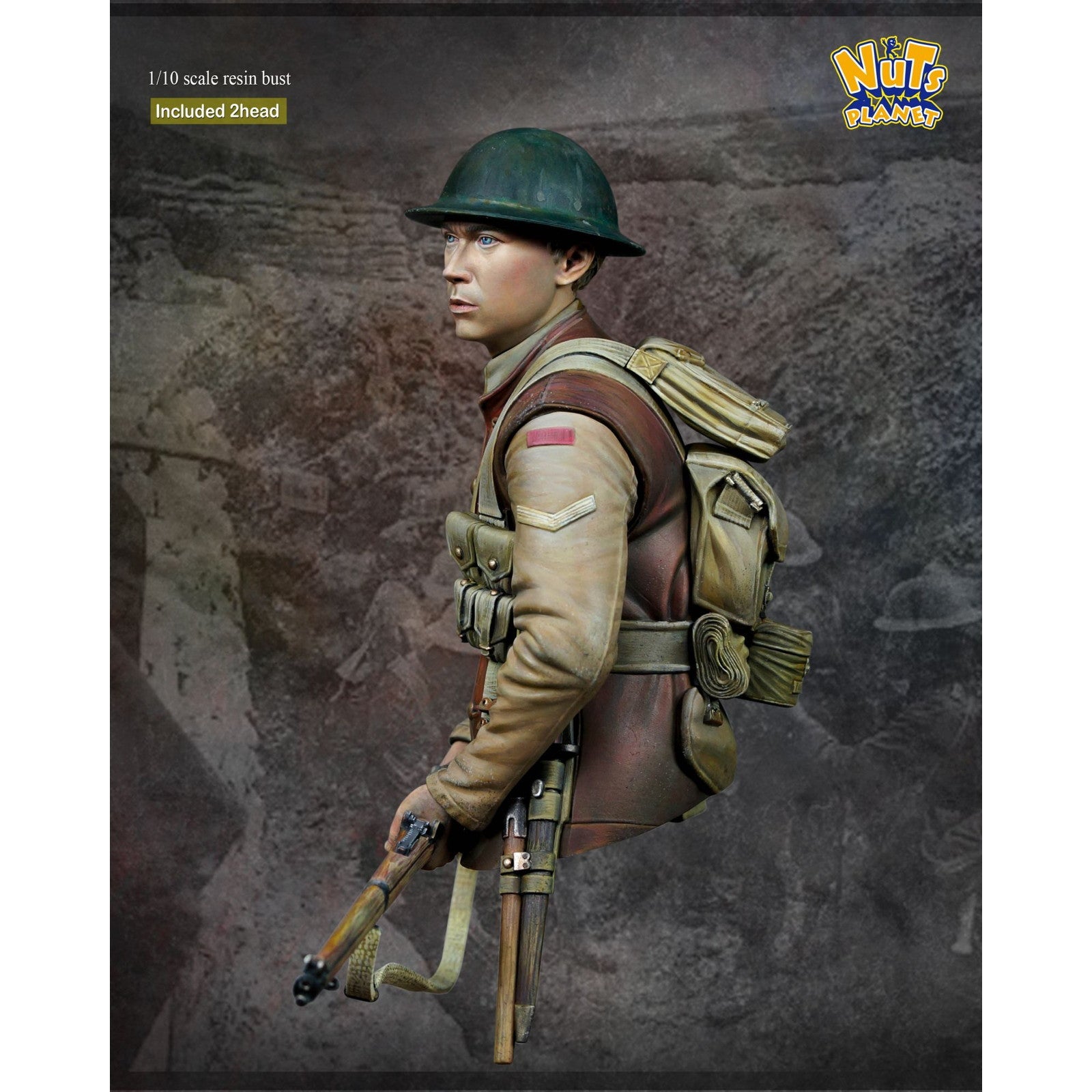 【新品即納】[FIG] WWI イギリス陸軍歩兵 ラストマン・スタンディング 胸像 1/10 レジンキット フィギュア(NP-B048) Nutsplanet(ナッツプラネット) (20240831)