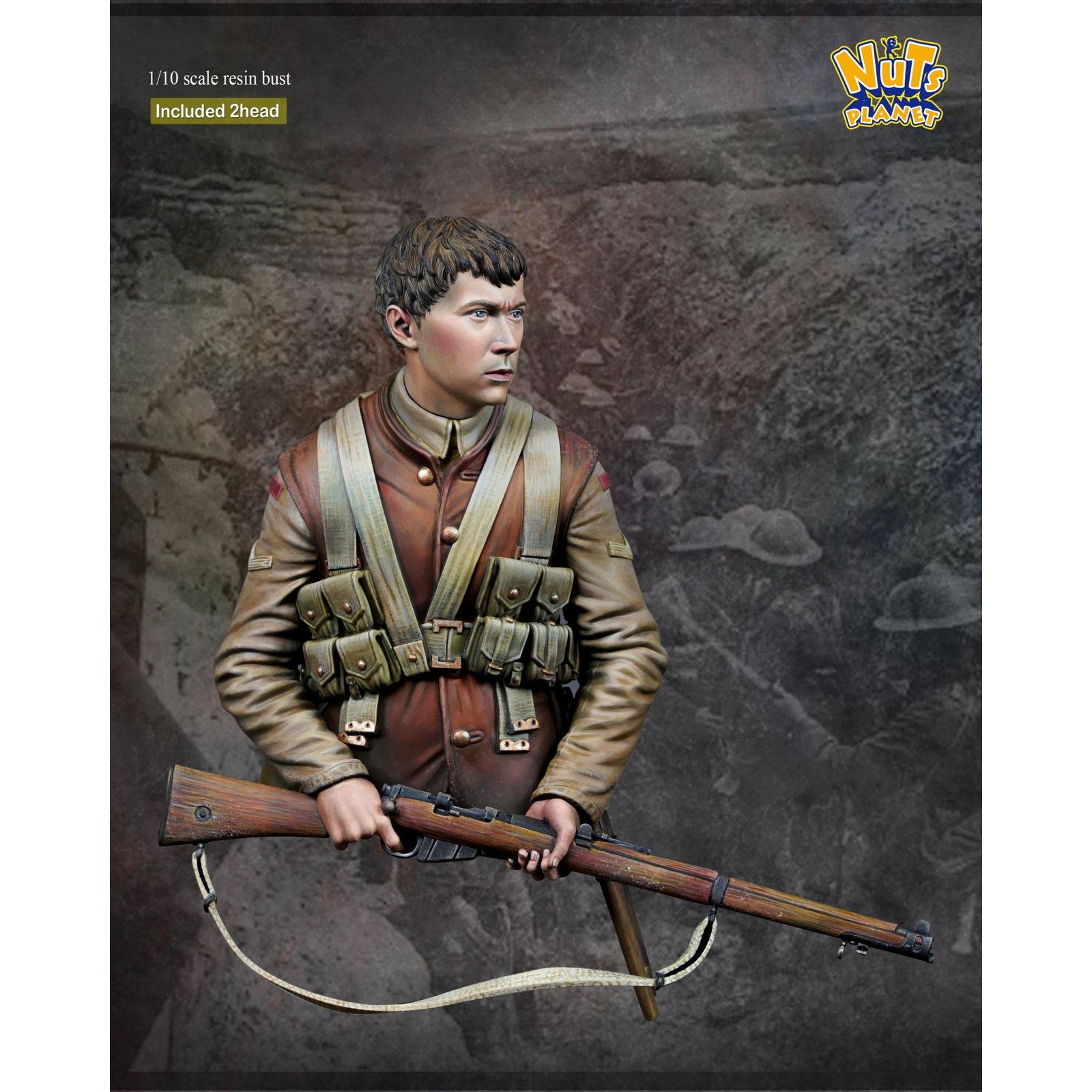 【新品即納】[FIG] WWI イギリス陸軍歩兵 ラストマン・スタンディング 胸像 1/10 レジンキット フィギュア(NP-B048) Nutsplanet(ナッツプラネット) (20240831)