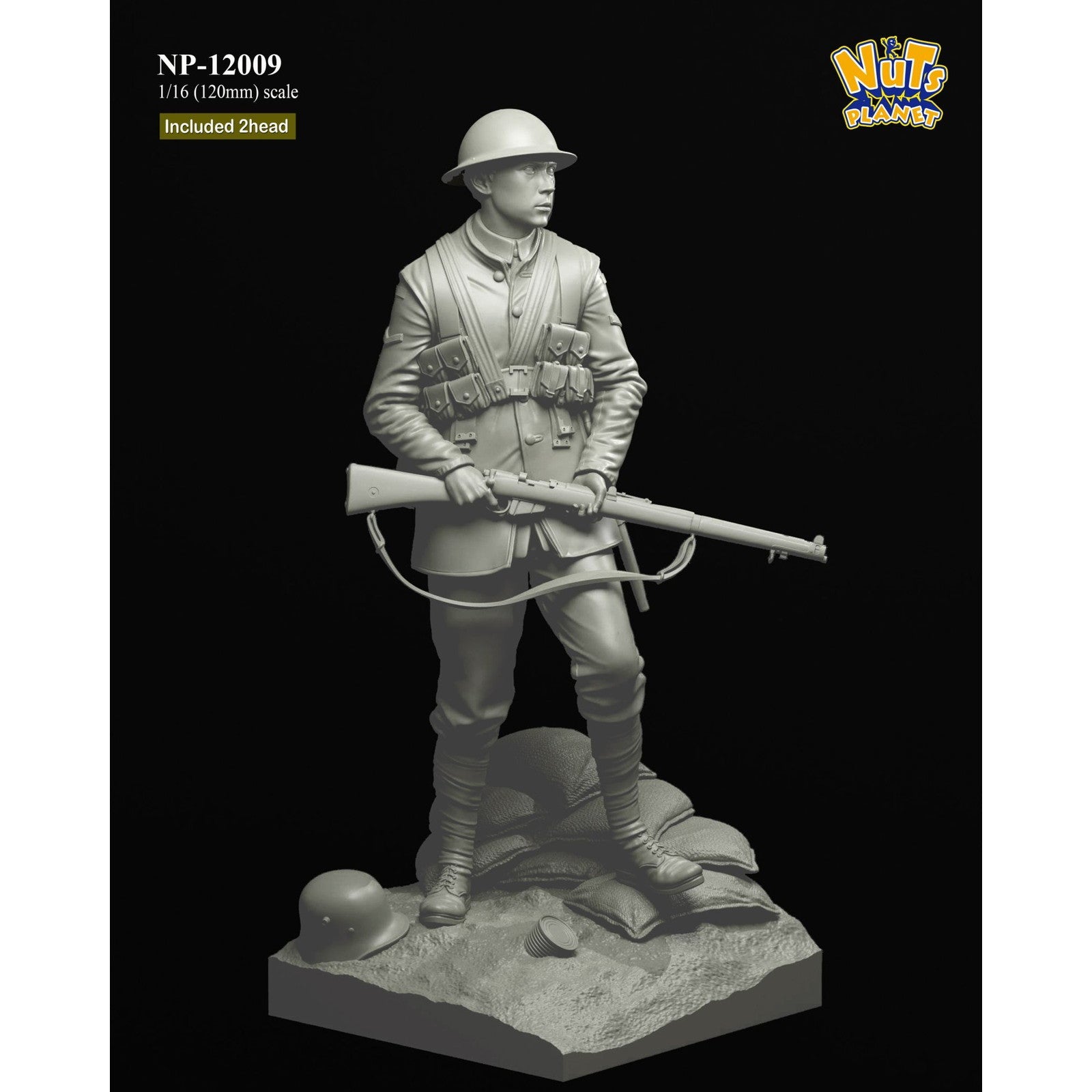 【新品即納】[FIG] WWI イギリス陸軍歩兵 ラストマン・スタンディング 全身像 1/16 レジンキット フィギュア(NP-12009) Nutsplanet(ナッツプラネット) (20240831)