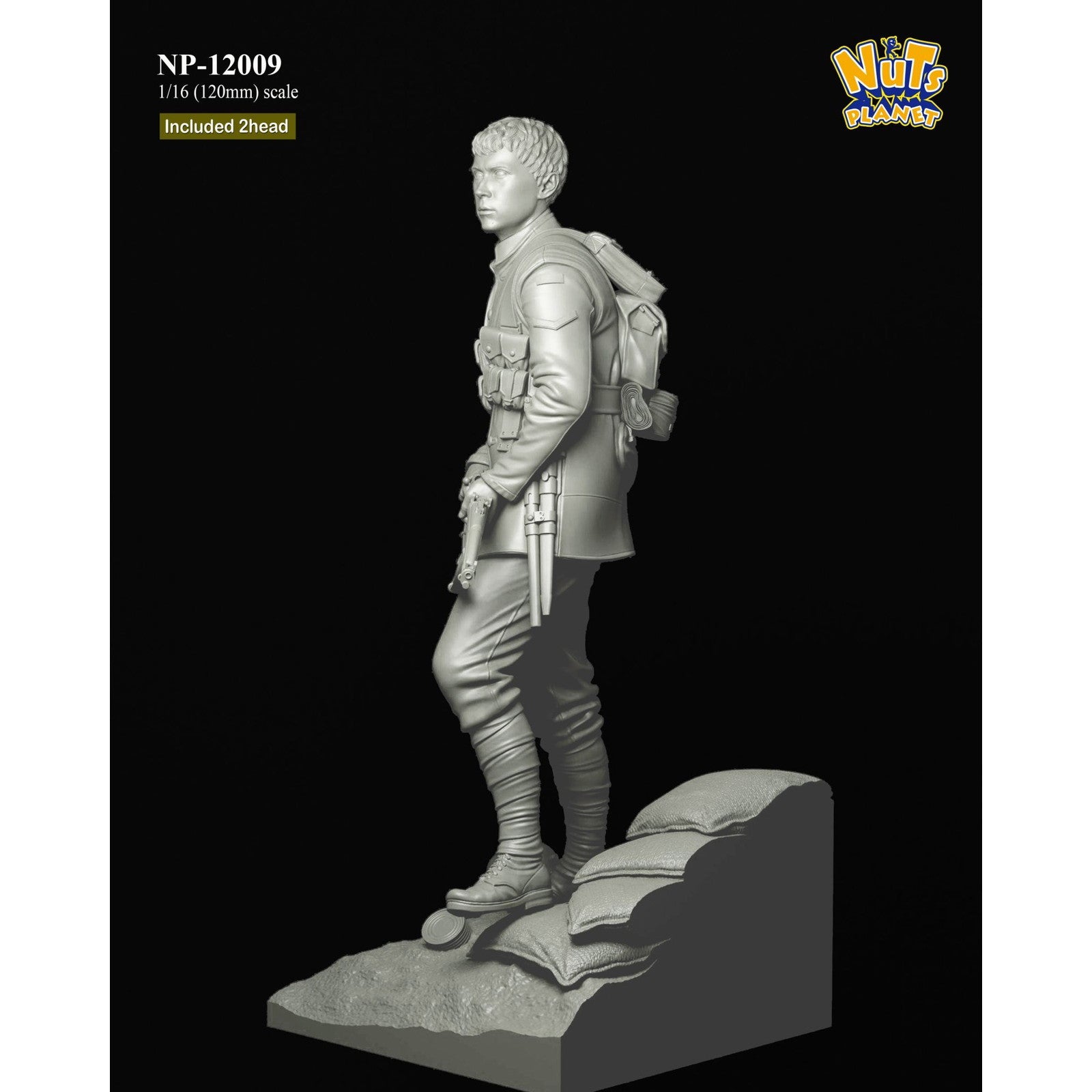 【新品即納】[FIG] WWI イギリス陸軍歩兵 ラストマン・スタンディング 全身像 1/16 レジンキット フィギュア(NP-12009) Nutsplanet(ナッツプラネット) (20240831)