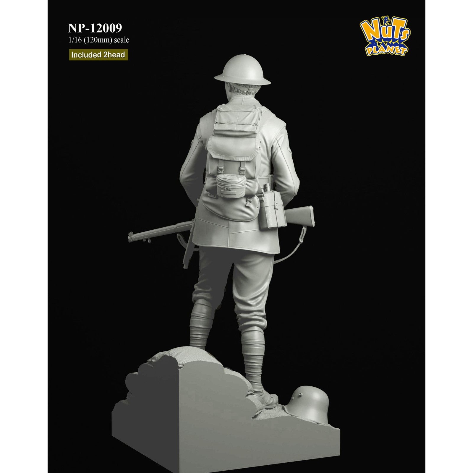 【新品即納】[FIG] WWI イギリス陸軍歩兵 ラストマン・スタンディング 全身像 1/16 レジンキット フィギュア(NP-12009) Nutsplanet(ナッツプラネット) (20240831)