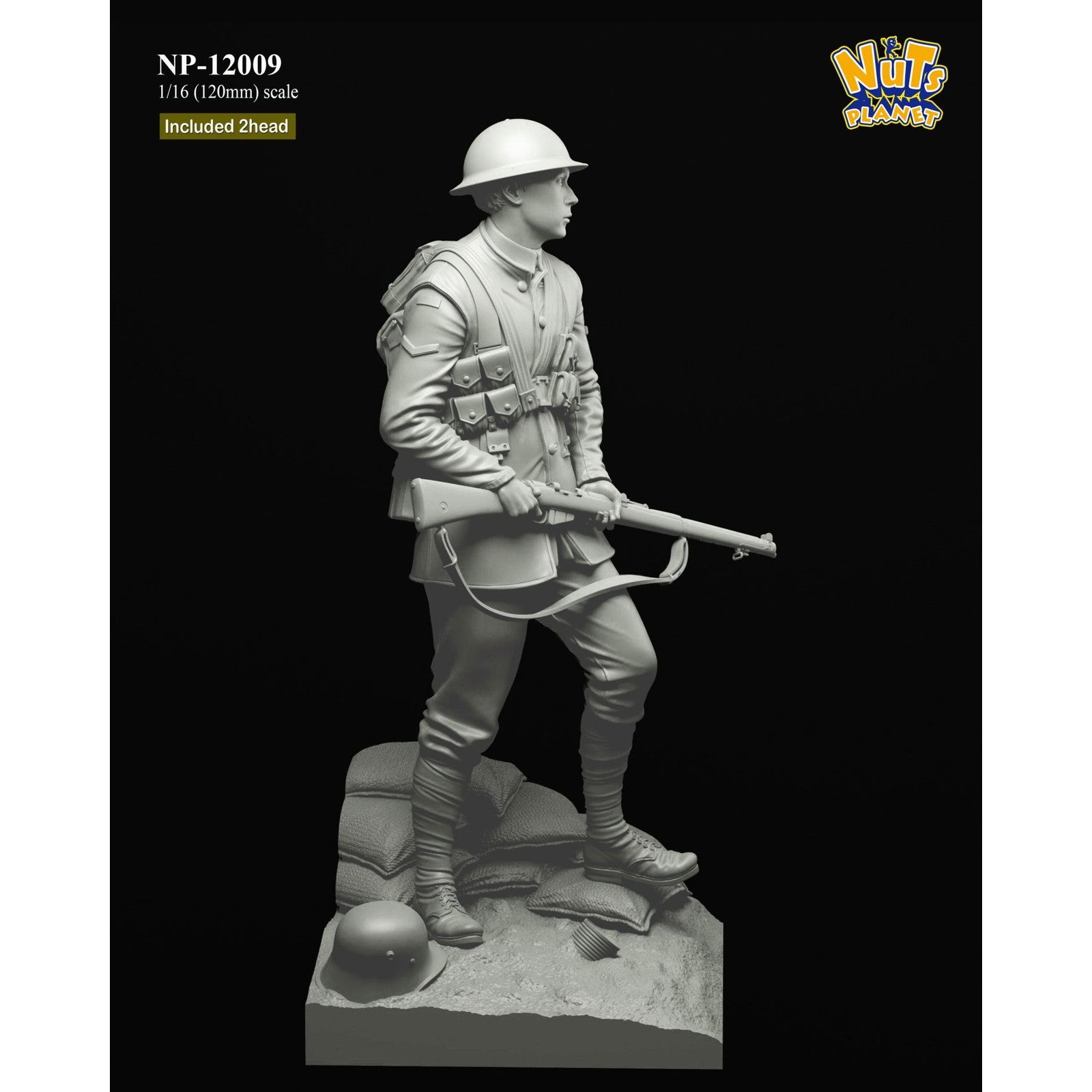 【新品即納】[FIG] WWI イギリス陸軍歩兵 ラストマン・スタンディング 全身像 1/16 レジンキット フィギュア(NP-12009) Nutsplanet(ナッツプラネット) (20240831)