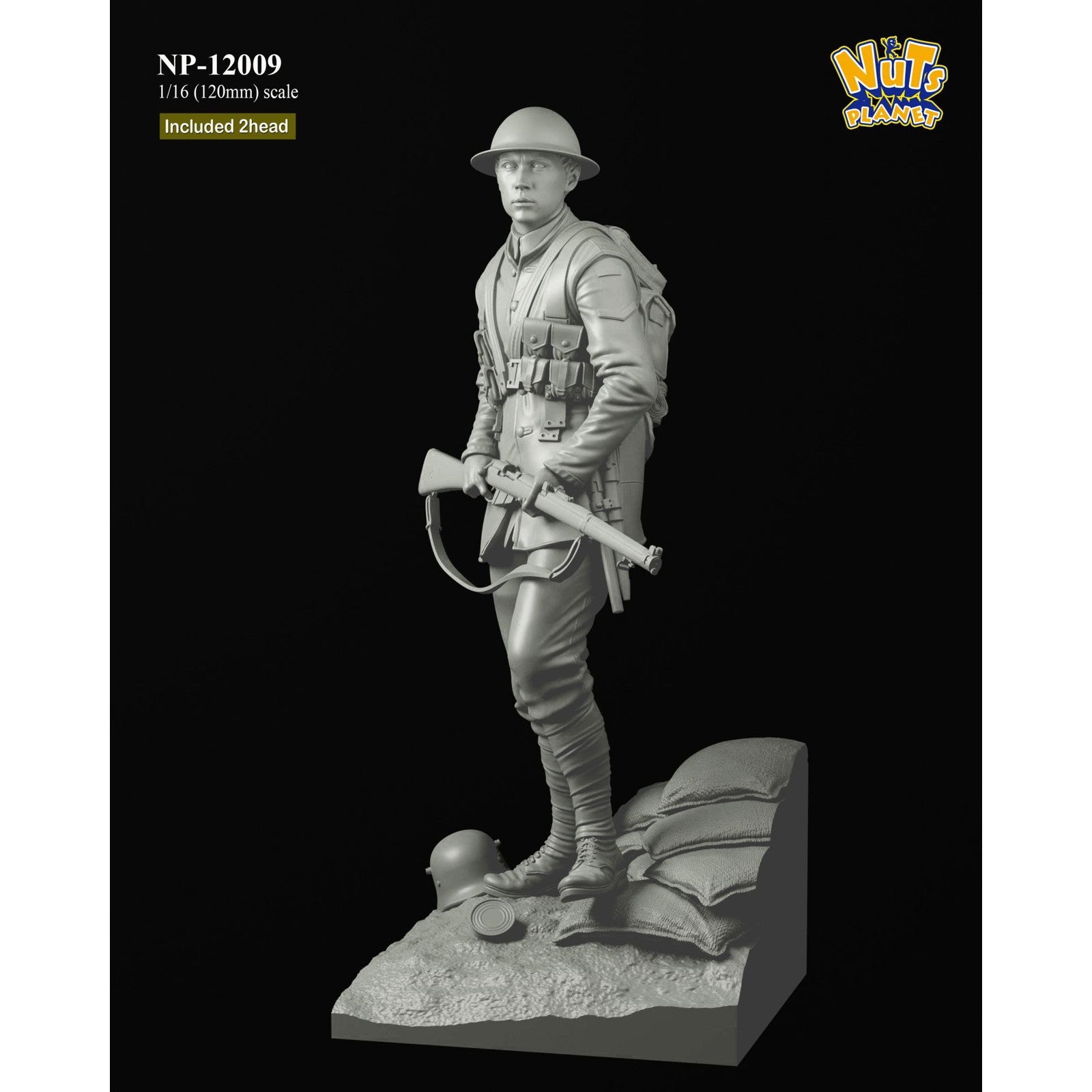 【新品即納】[FIG] WWI イギリス陸軍歩兵 ラストマン・スタンディング 全身像 1/16 レジンキット フィギュア(NP-12009) Nutsplanet(ナッツプラネット) (20240831)