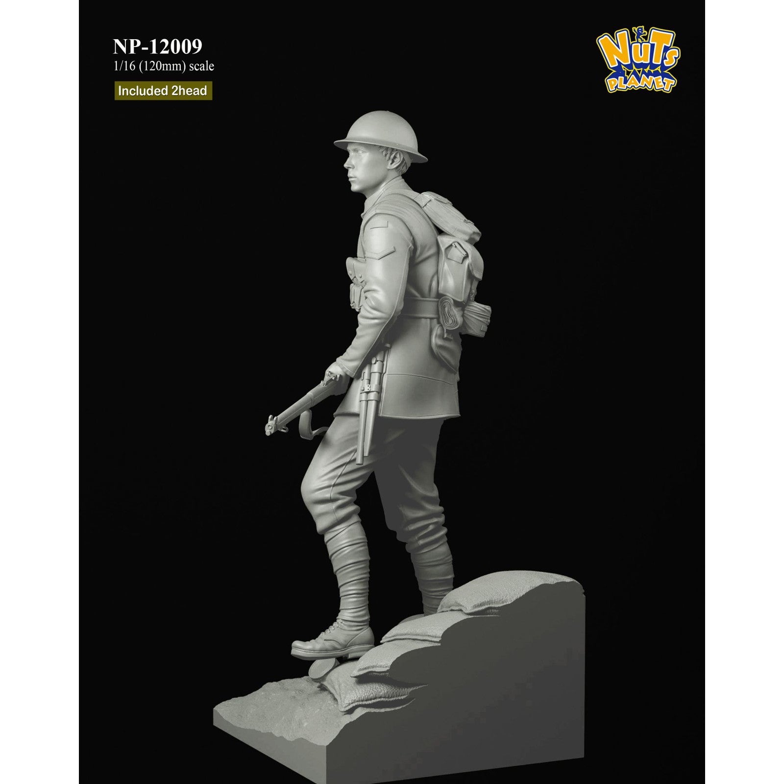 【新品即納】[FIG] WWI イギリス陸軍歩兵 ラストマン・スタンディング 全身像 1/16 レジンキット フィギュア(NP-12009) Nutsplanet(ナッツプラネット) (20240831)