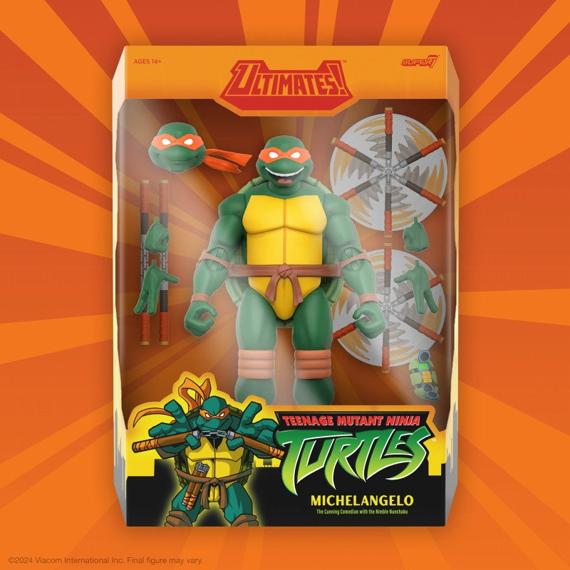 【新品即納】[FIG] ミケランジェロ(2003 Ver.) ティーンエイジ・ミュータント・ニンジャ・タートルズ TMNT wave 12 完成品 アルティメイト 7インチ アクションフィギュア スーパー7(20250331)