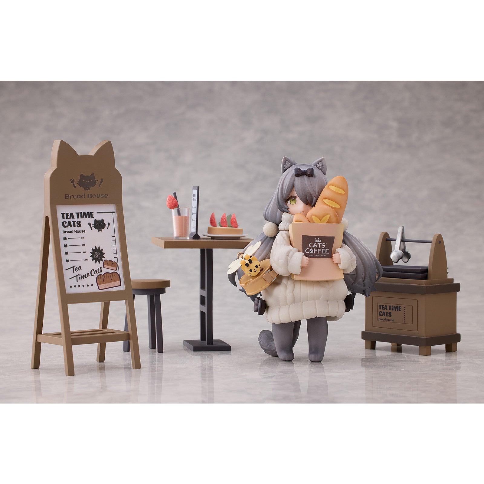 【新品即納】[FIG] セット購入特典付属 DLCシリーズ ティータイム キャッツ シーン にゃん町「パン屋」店員にゃん&お客にゃんセット 完成品 フィギュア RIBOSE(核糖文化)(20250531)