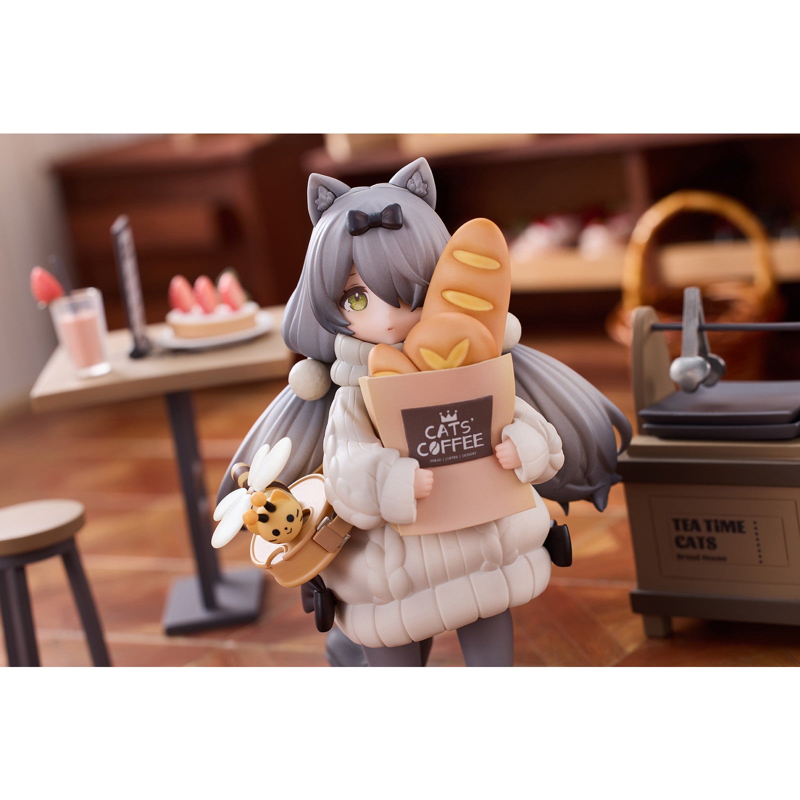 【新品即納】[FIG] DLCシリーズ ティータイム キャッツ シーン にゃん町「パン屋」お客にゃん 完成品 フィギュア RIBOSE(核糖文化)(20250531)