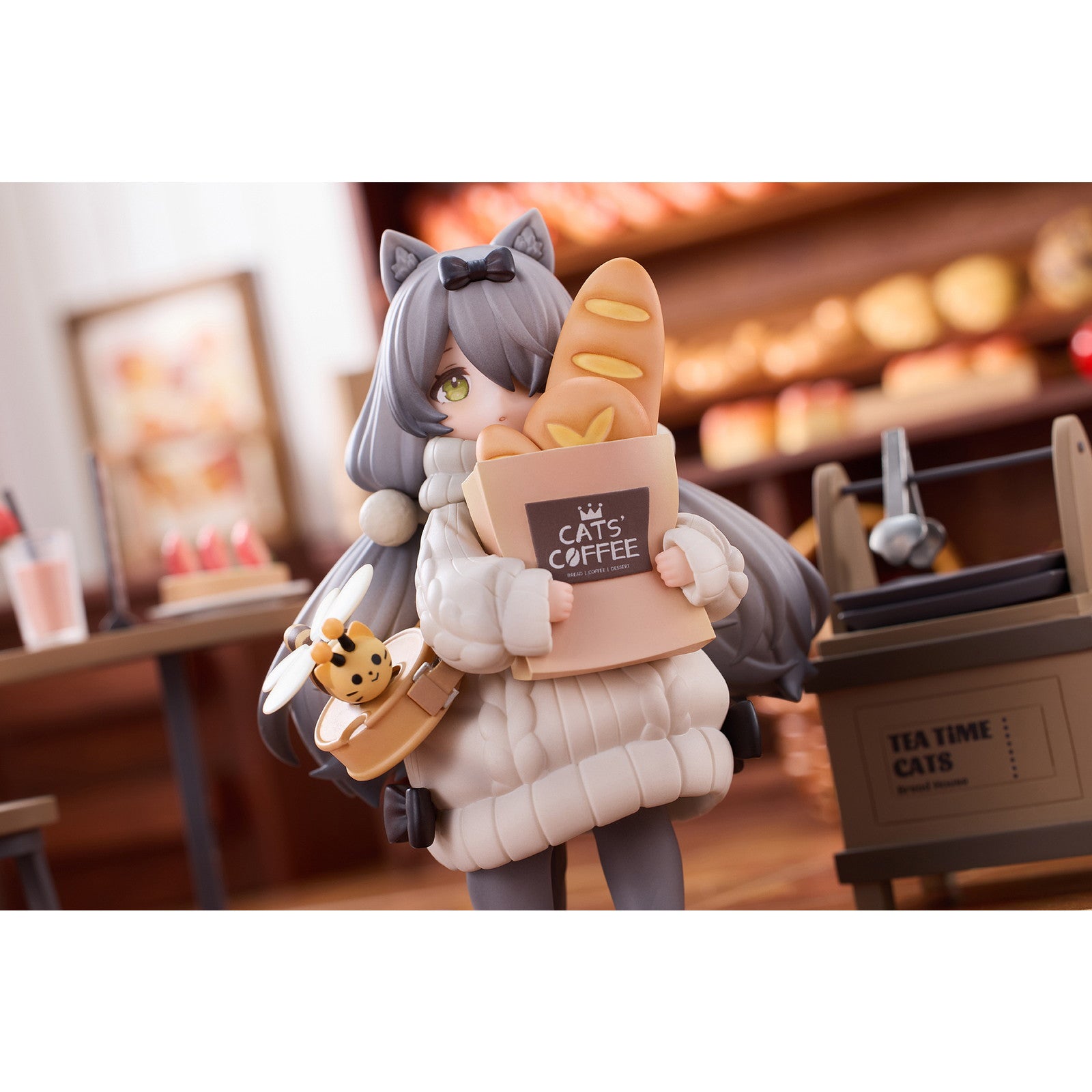 【新品即納】[FIG] DLCシリーズ ティータイム キャッツ シーン にゃん町「パン屋」お客にゃん 完成品 フィギュア RIBOSE(核糖文化)(20250531)
