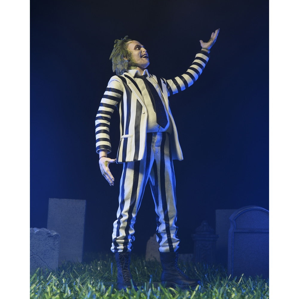 【新品即納】[FIG] ビートルジュース(ストライプスーツ Ver.) 完成品 7インチ アクションフィギュア ネカ(20241031)