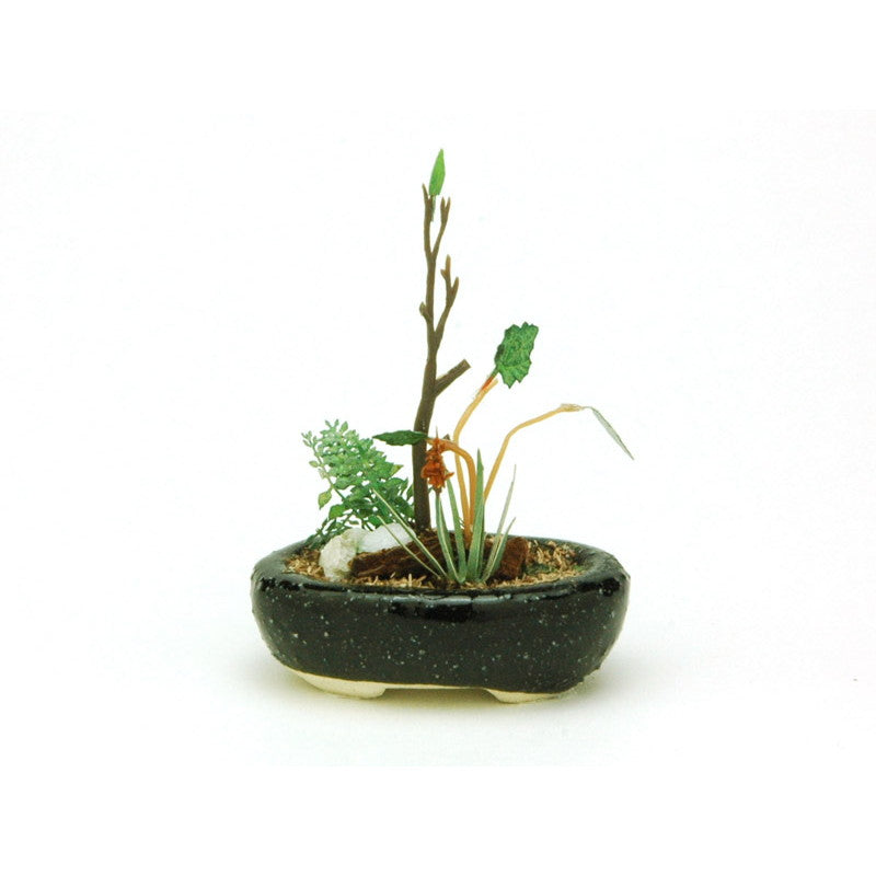 【新品即納】[FIG] (再販) THE BONSAI 小判鉢寄せ植え【黒】 1/12 完成品 フィギュア(BONN03) プラッツ(20240831)