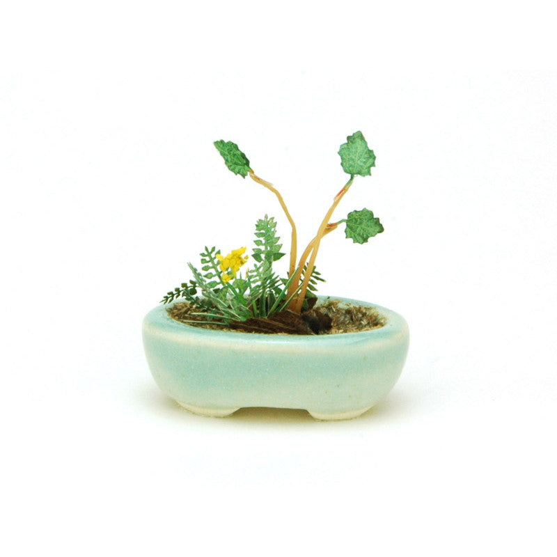 【新品即納】[FIG] (再販) THE BONSAI 小判鉢寄せ植え【水色】 1/12 完成品 フィギュア(BONN04) プラッツ(20240831)