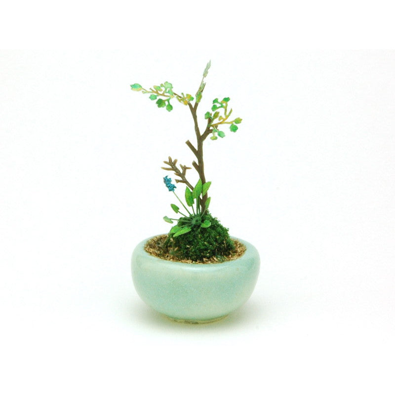 【新品即納】[FIG] (再販) THE BONSAI 丸鉢寄せ植え【水色】 1/12 完成品 フィギュア(BONN05) プラッツ(20240831)
