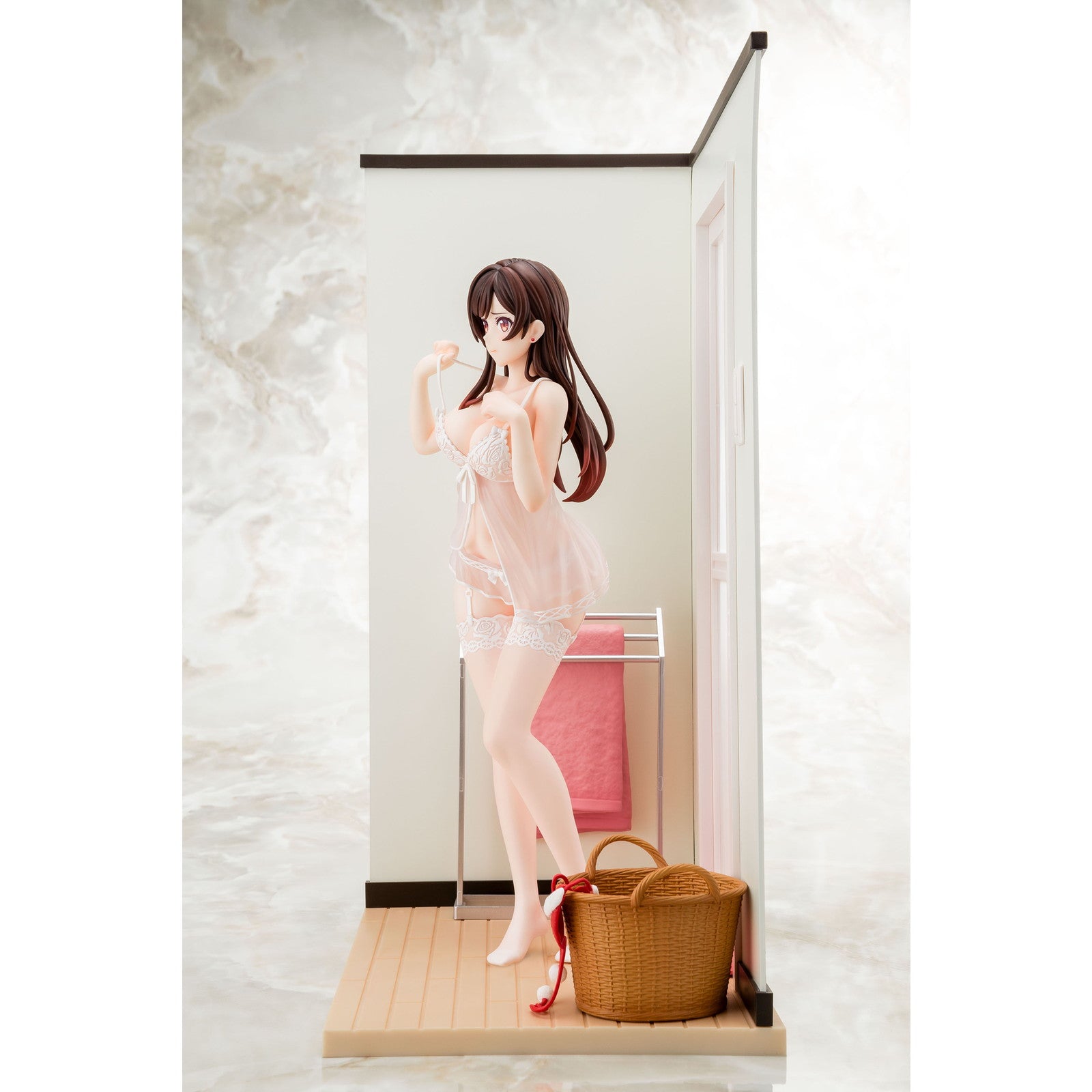 【新品即納】[FIG] 水原千鶴(みずはらちづる) シースルーランジェリーフィギュア エンジェルホワイトVer. 彼女、お借りします 1/6 完成品 フィギュア 箱入り娘(20241231)