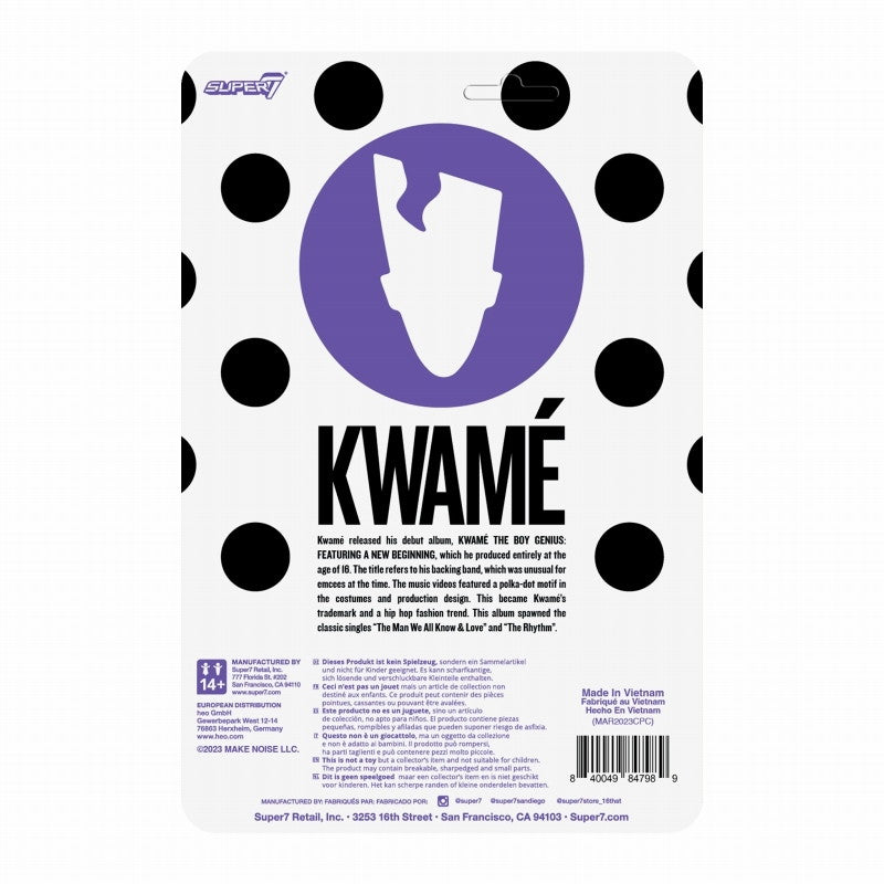 【新品即納】[FIG] リ・アクション KWAME クワメ wave2: ホワイト&ブラック ポルカドット ver. 完成品 可動フィギュア スーパー7(20241130)
