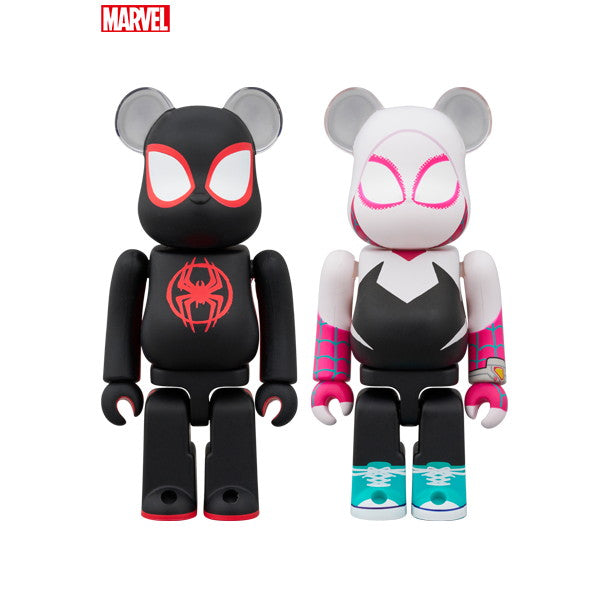 【新品即納】[FIG] BE@RBRICK(ベアブリック) SPIDER-MAN(Miles Morales) & SPIDER-GWEN(スパイダーマン マイルズ・モラレス&スパイダーグウェン) 2PCS SET スパイダーマン:アクロス・ザ・スパイダーバース 完成品 可動フィギュア メディコム・トイ(20250427)