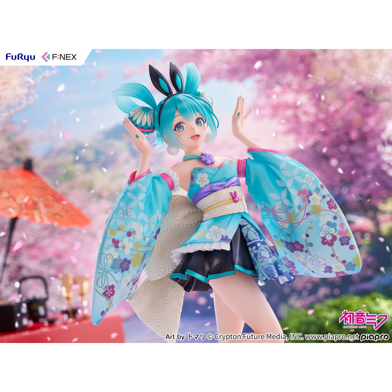 【新品即納】[FIG] 初音ミク -和バニー- キャラクター・ボーカル・シリーズ01 初音ミク 1/7 完成品 フィギュア(AMU-FNX1131) フリュー(20250906)