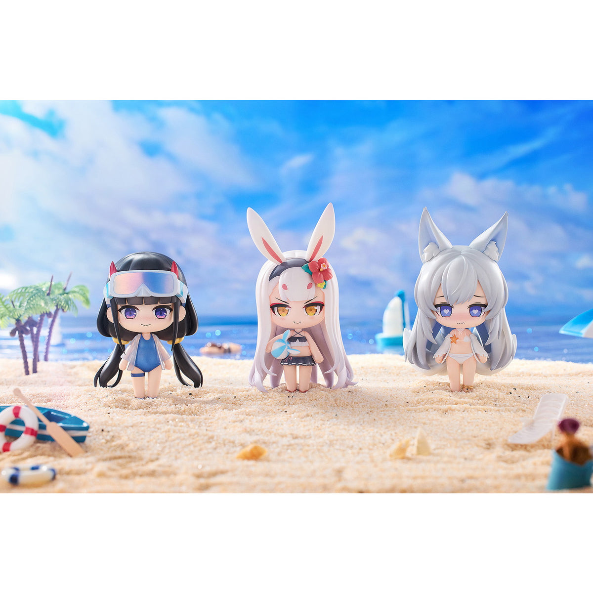 【新品】【お取り寄せ】[FIG] クリアカード3枚付属 3体セット アズールレーン サマー水着 完成品 デフォルメフィギュア Vol.1 HanaBee(ハナビー)(20250731)