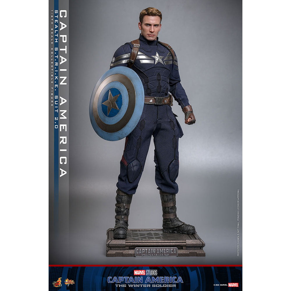 【中古即納】[FIG] ムービー・マスターピース キャプテン・アメリカ(ステルス・スーツ/2.0版) キャプテン・アメリカ/ウィンター・ソルジャー 1/6 完成品 可動フィギュア(MM#783) ホットトイズ(20260131)