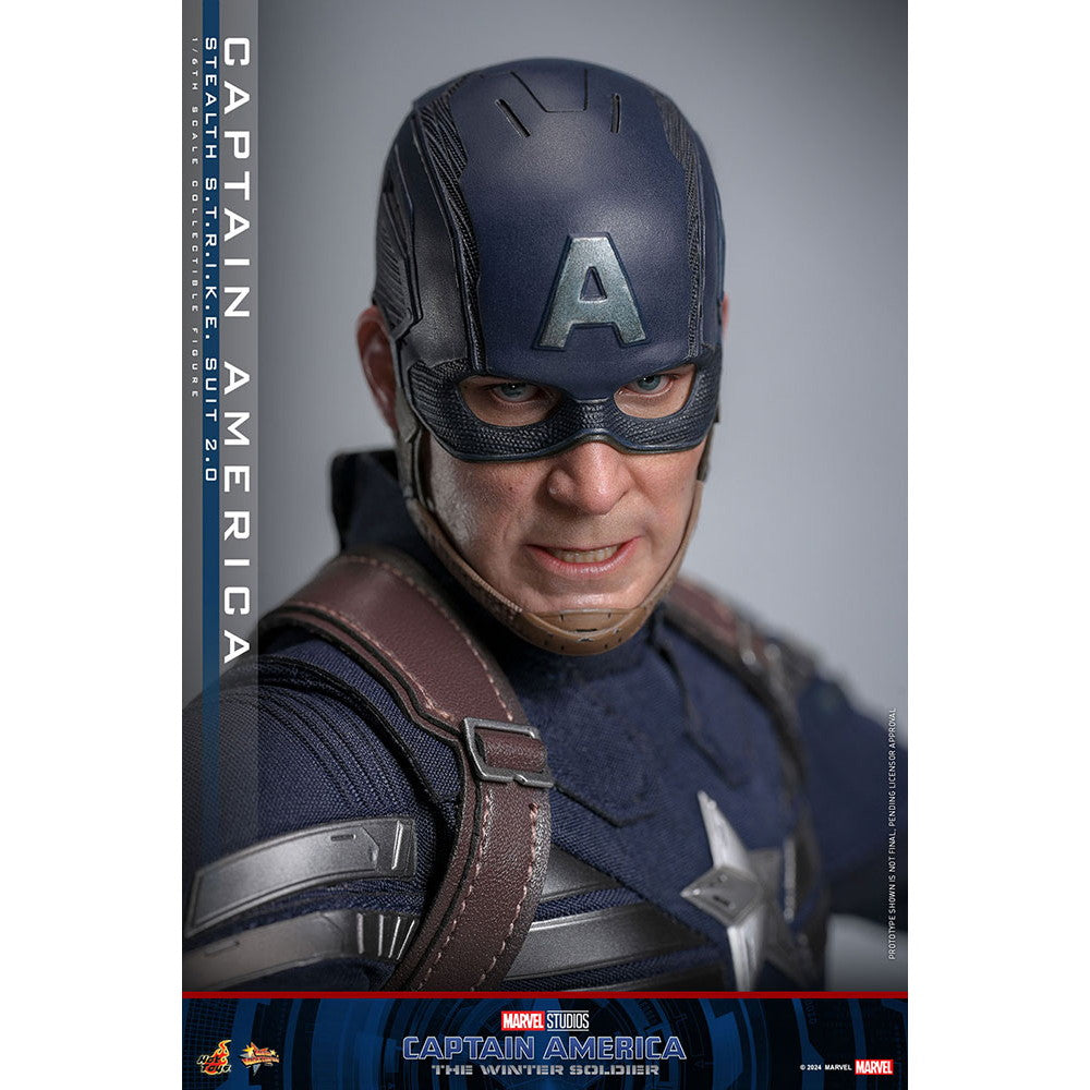 【中古即納】[FIG] ムービー・マスターピース キャプテン・アメリカ(ステルス・スーツ/2.0版) キャプテン・アメリカ/ウィンター・ソルジャー 1/6 完成品 可動フィギュア(MM#783) ホットトイズ(20260131)