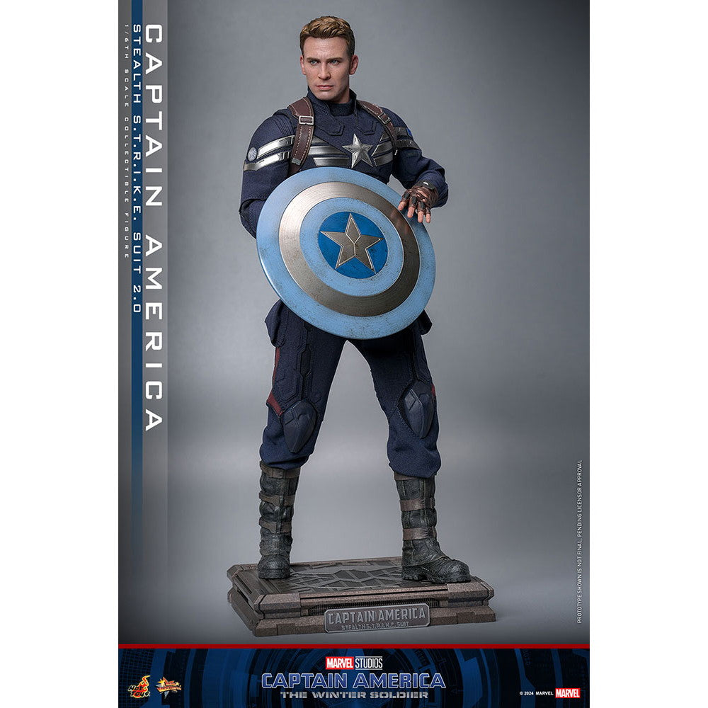 【中古即納】[FIG] ムービー・マスターピース キャプテン・アメリカ(ステルス・スーツ/2.0版) キャプテン・アメリカ/ウィンター・ソルジャー 1/6 完成品 可動フィギュア(MM#783) ホットトイズ(20260131)