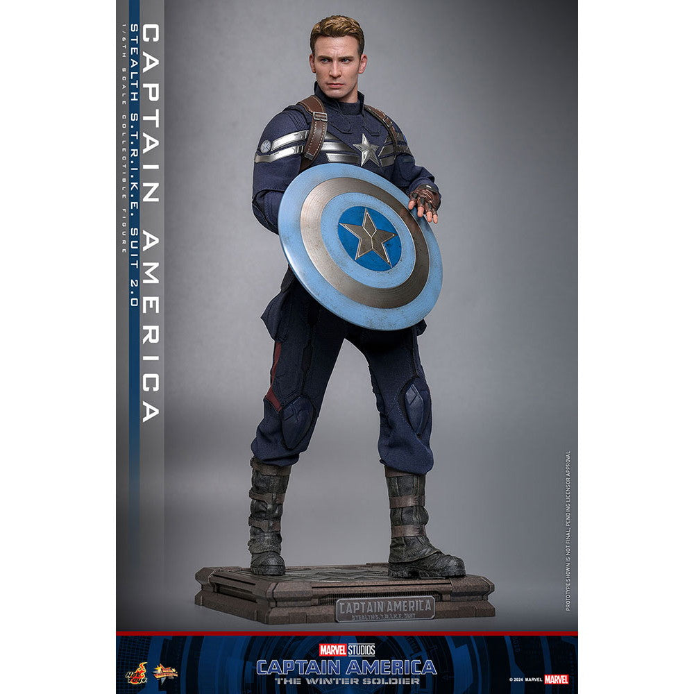 【中古即納】[FIG] ムービー・マスターピース キャプテン・アメリカ(ステルス・スーツ/2.0版) キャプテン・アメリカ/ウィンター・ソルジャー 1/6 完成品 可動フィギュア(MM#783) ホットトイズ(20260131)