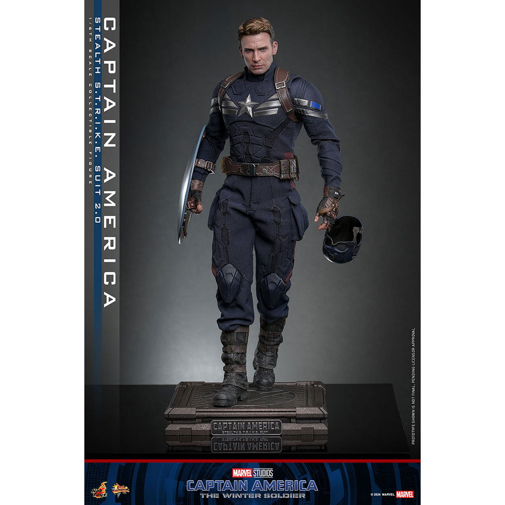 【中古即納】[FIG] ムービー・マスターピース キャプテン・アメリカ(ステルス・スーツ/2.0版) キャプテン・アメリカ/ウィンター・ソルジャー 1/6 完成品 可動フィギュア(MM#783) ホットトイズ(20260131)
