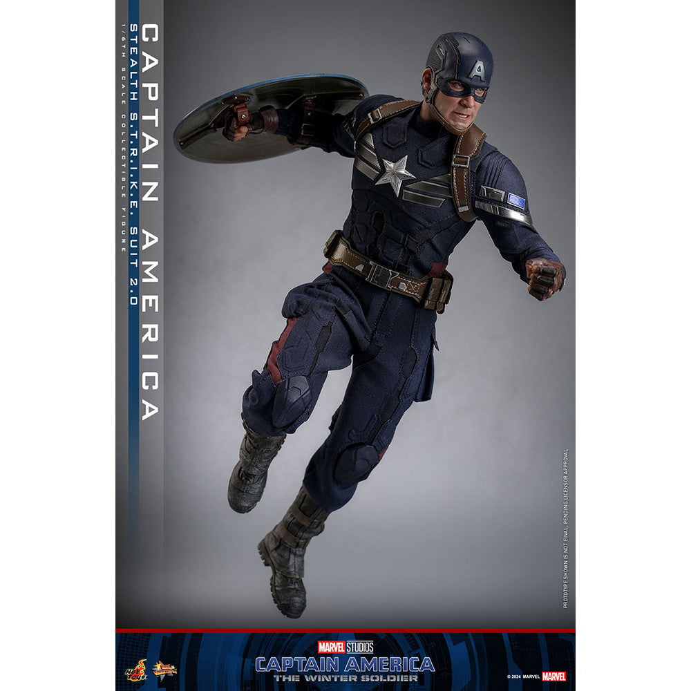 【中古即納】[FIG] ムービー・マスターピース キャプテン・アメリカ(ステルス・スーツ/2.0版) キャプテン・アメリカ/ウィンター・ソルジャー 1/6 完成品 可動フィギュア(MM#783) ホットトイズ(20260131)