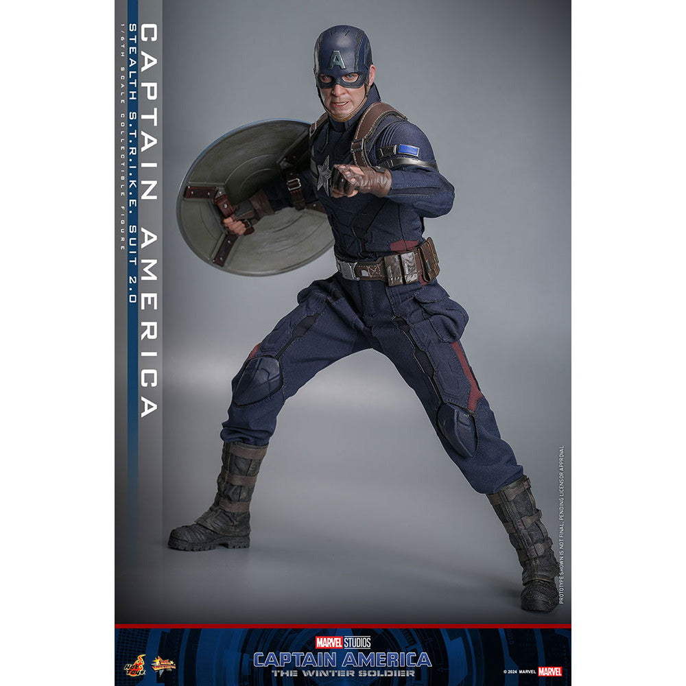【中古即納】[FIG] ムービー・マスターピース キャプテン・アメリカ(ステルス・スーツ/2.0版) キャプテン・アメリカ/ウィンター・ソルジャー 1/6 完成品 可動フィギュア(MM#783) ホットトイズ(20260131)
