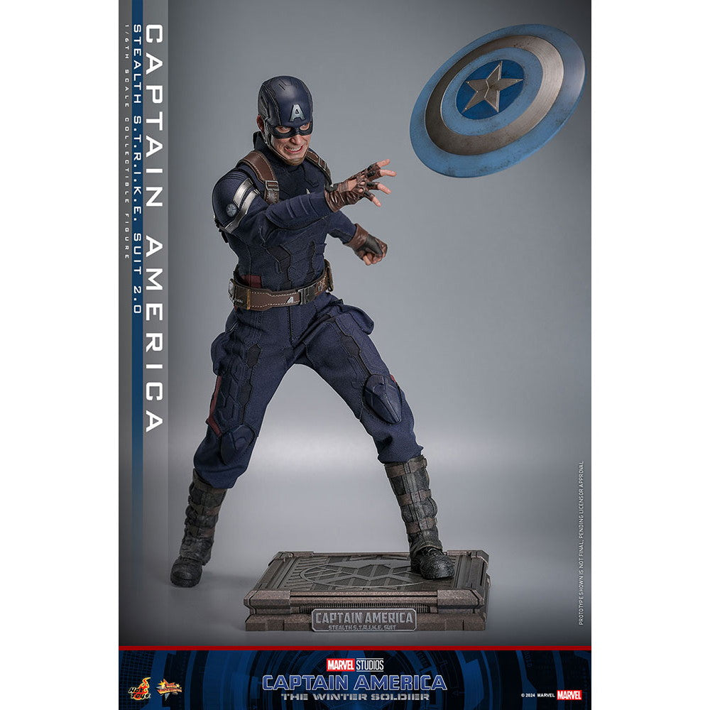 【中古即納】[FIG] ムービー・マスターピース キャプテン・アメリカ(ステルス・スーツ/2.0版) キャプテン・アメリカ/ウィンター・ソルジャー 1/6 完成品 可動フィギュア(MM#783) ホットトイズ(20260131)