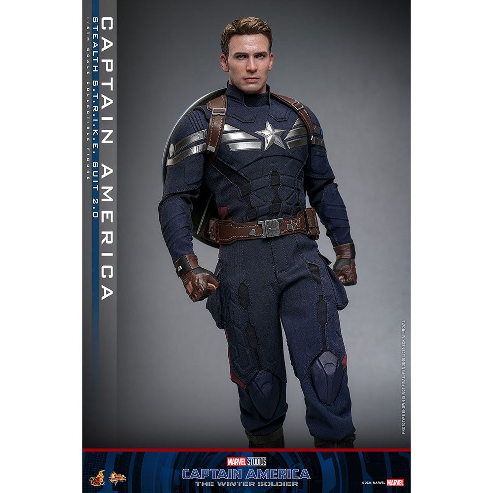 【中古即納】[FIG] ムービー・マスターピース キャプテン・アメリカ(ステルス・スーツ/2.0版) キャプテン・アメリカ/ウィンター・ソルジャー 1/6 完成品 可動フィギュア(MM#783) ホットトイズ(20260131)