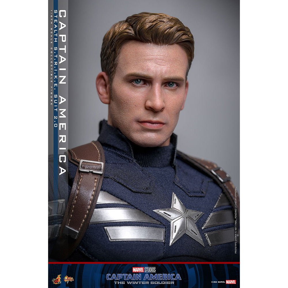 【中古即納】[FIG] ムービー・マスターピース キャプテン・アメリカ(ステルス・スーツ/2.0版) キャプテン・アメリカ/ウィンター・ソルジャー 1/6 完成品 可動フィギュア(MM#783) ホットトイズ(20260131)