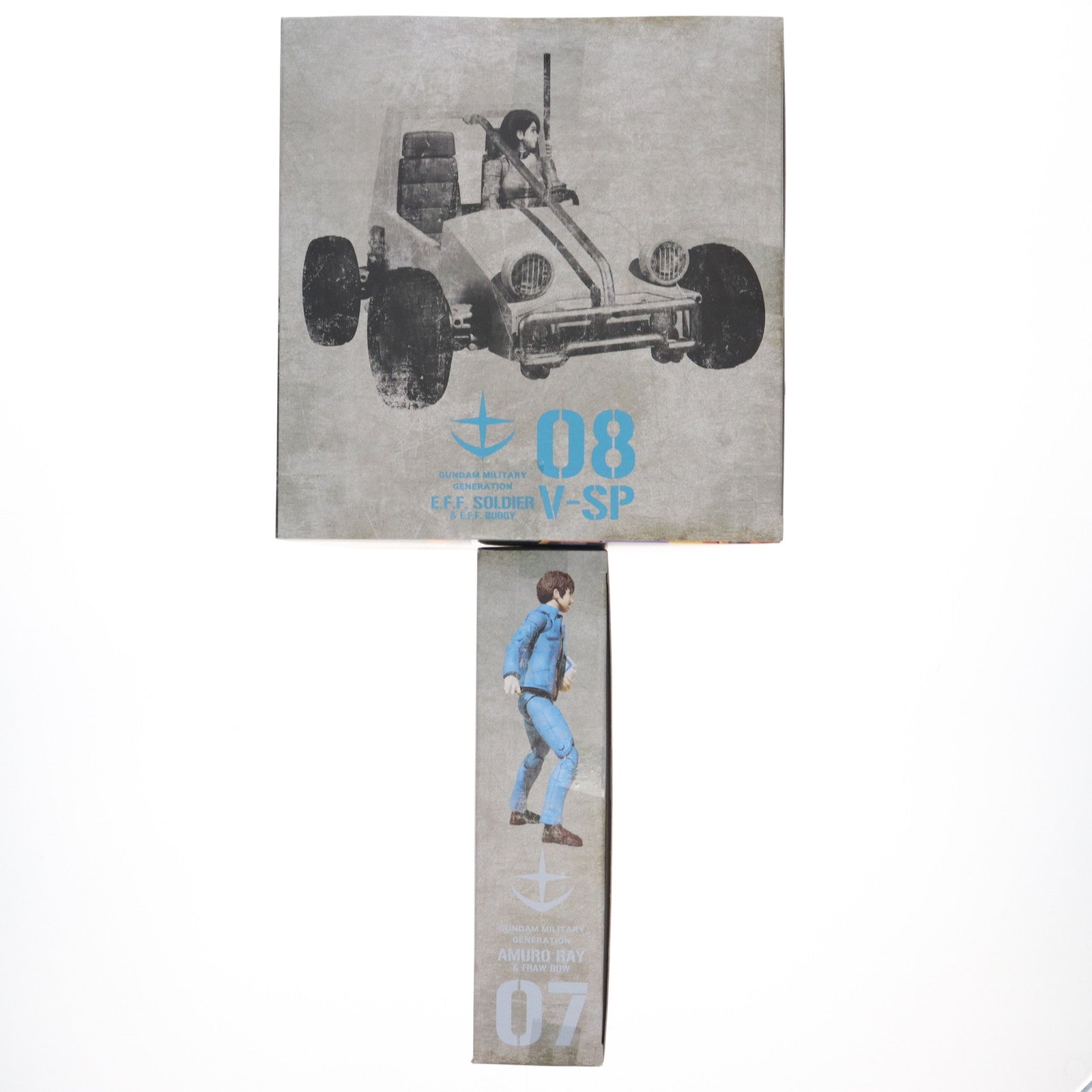 【中古即納】[FIG] ポンチョ&スタンド無し G.M.G. 地球連邦軍 07 アムロ&フラウ、08V-SP 一般兵士&バギー セットボックス 機動戦士ガンダム 完成品 可動フィギュア プレミアムバンダイ限定 メガハウス(20240129)