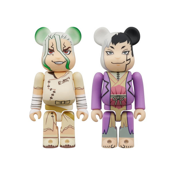 【新品即納】[FIG] BE@RBRICK(ベアブリック) 石神千空(いしがみせんくう) & あさぎりゲン 2PCS SET Dr.STONE(ドクターストーン) 完成品 可動フィギュア メディコム・トイ(20250622)
