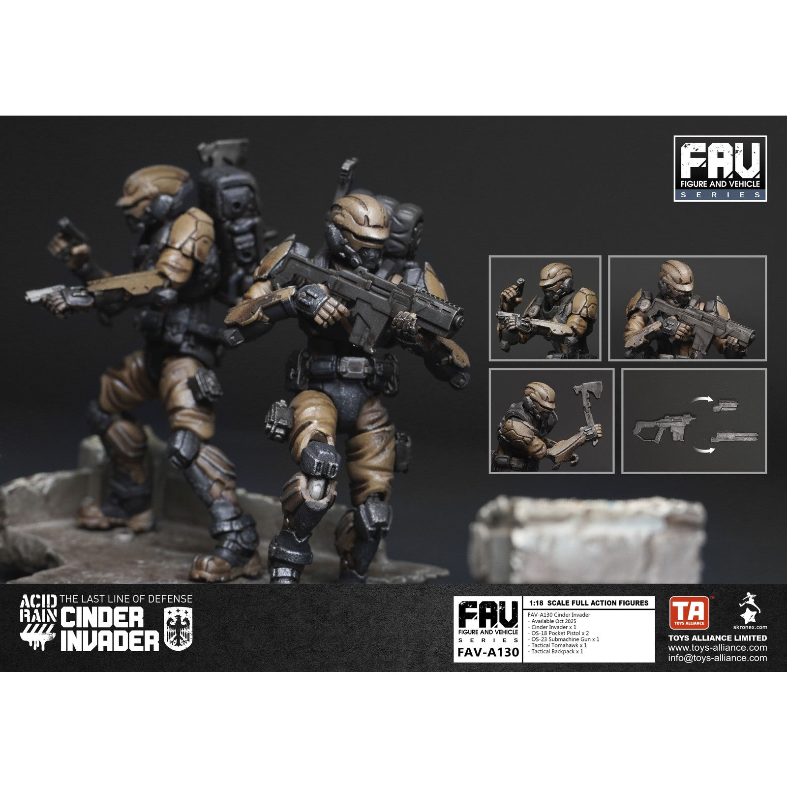 【新品即納】[FIG] マイルストン流通限定 FAV-A130 シンダー・インベーダー アシッドレイン 1/18 完成品 可動フィギュア TOYS ALLIANCE(トイアライアンス)(20251031)