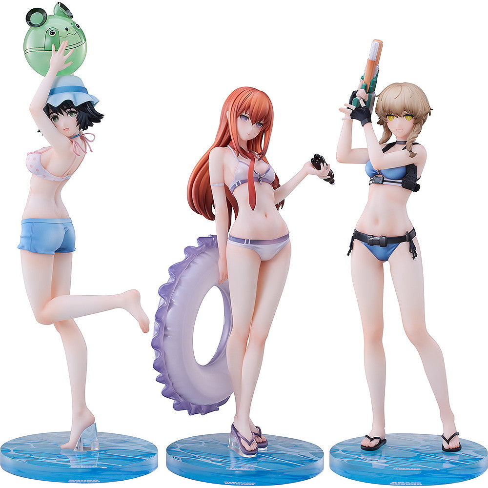 【予約安心出荷】[FIG] 初回限定特典&タペストリー付属 牧瀬紅莉栖&椎名まゆり&阿万音鈴羽(まきせくりす&しいなまゆり&あまねすずは) 水着Ver. セット STEINS;GATE(シュタインズ・ゲート) 1/7 完成品 フィギュア Solarain(ソラレーン)(2026年5月)