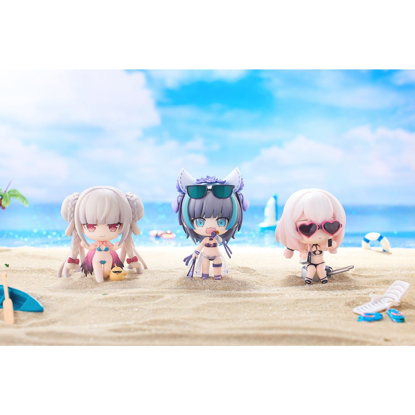 【新品】【お取り寄せ】[FIG] クリアカード3枚付属 3体セット アズールレーン サマー水着 完成品 デフォルメフィギュア Vol.2 HanaBee(ハナビー)(20260319)