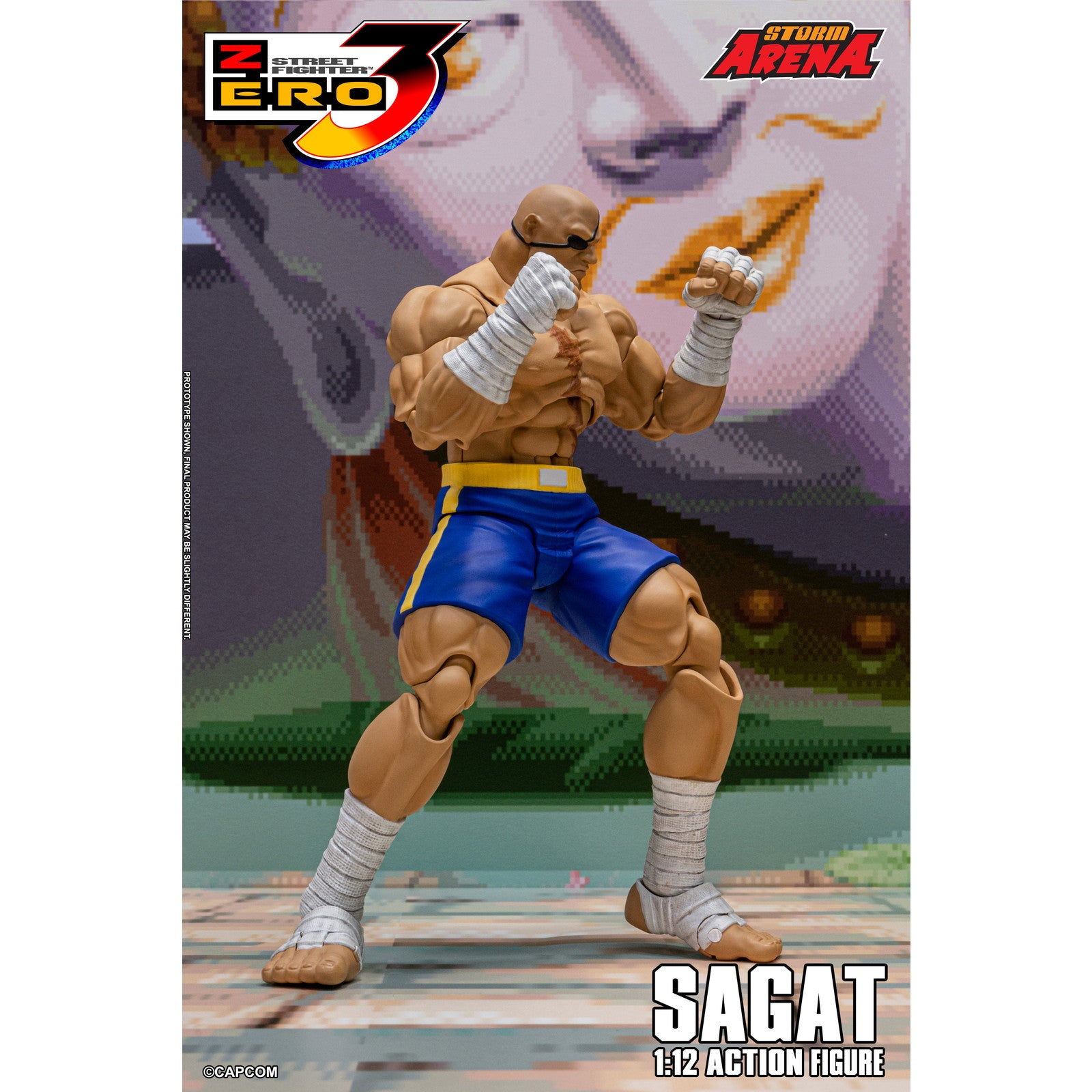 【予約安心出荷】[FIG] Storm Arena(ストームアリーナ) サガット ストリートファイターZERO3 1/12 完成品 アクションフィギュア(SFSA03) ストームコレクティブルズ(2025年12月)