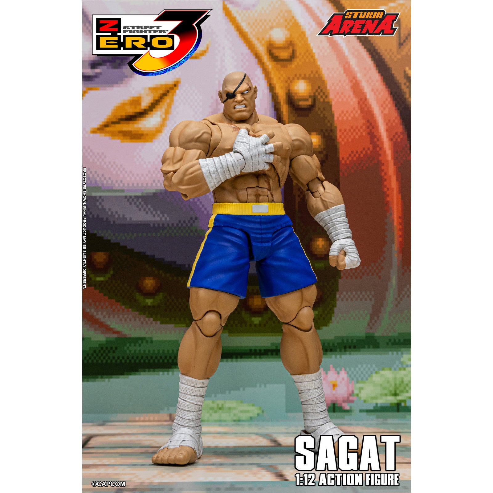 【予約安心出荷】[FIG] Storm Arena(ストームアリーナ) サガット ストリートファイターZERO3 1/12 完成品 アクションフィギュア(SFSA03) ストームコレクティブルズ(2025年12月)