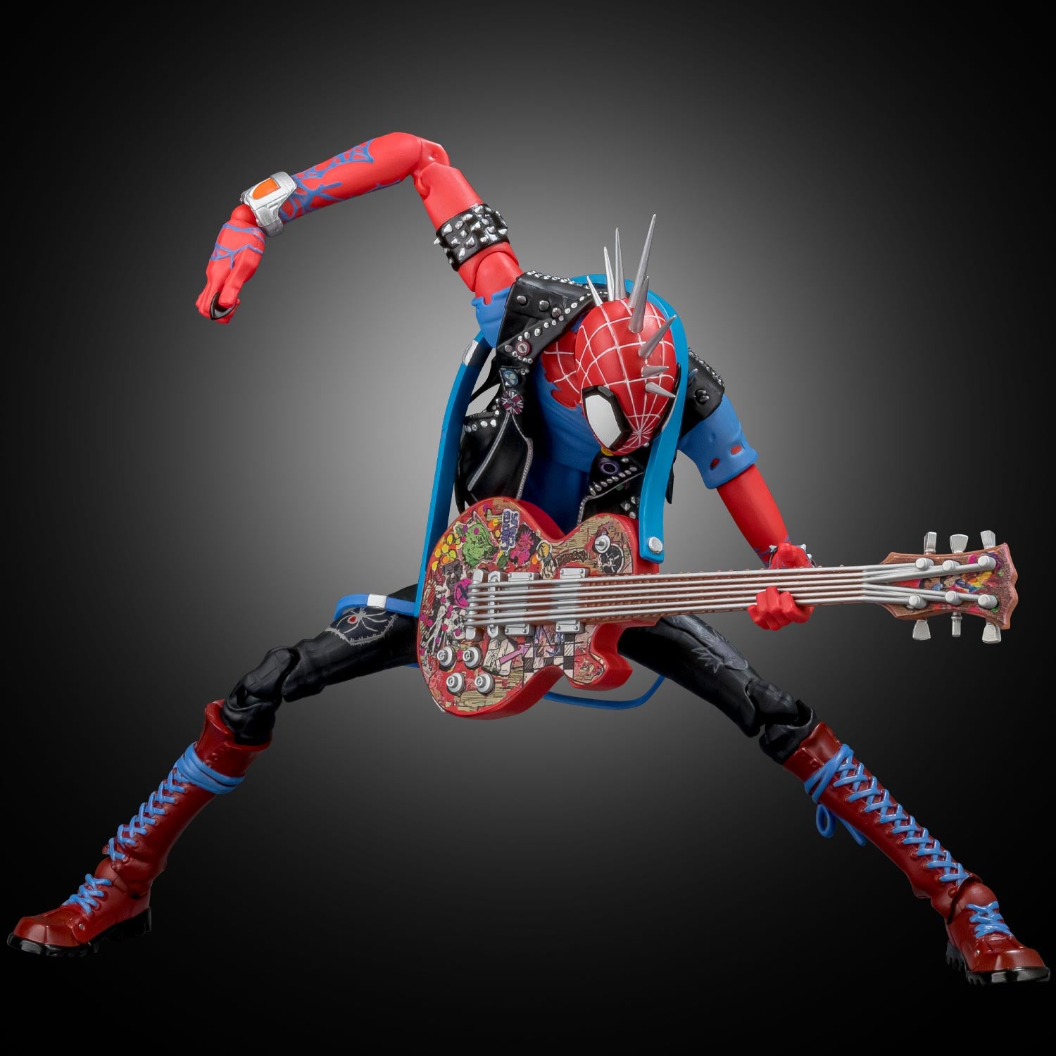 【新品即納】[FIG] SVアクション スパイダー・パンク スパイダーマン:アクロス・ザ・スパイダーバース 完成品 可動フィギュア 千値練(せんちねる)(20251231)