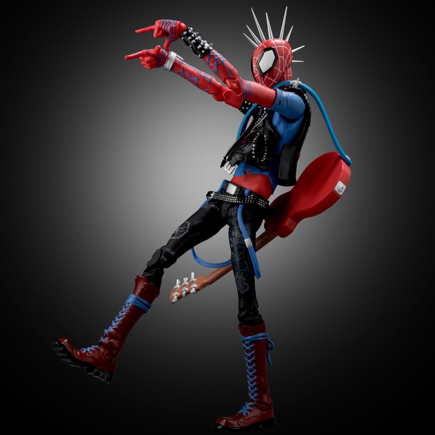 【新品即納】[FIG] SVアクション スパイダー・パンク スパイダーマン:アクロス・ザ・スパイダーバース 完成品 可動フィギュア 千値練(せんちねる)(20251231)