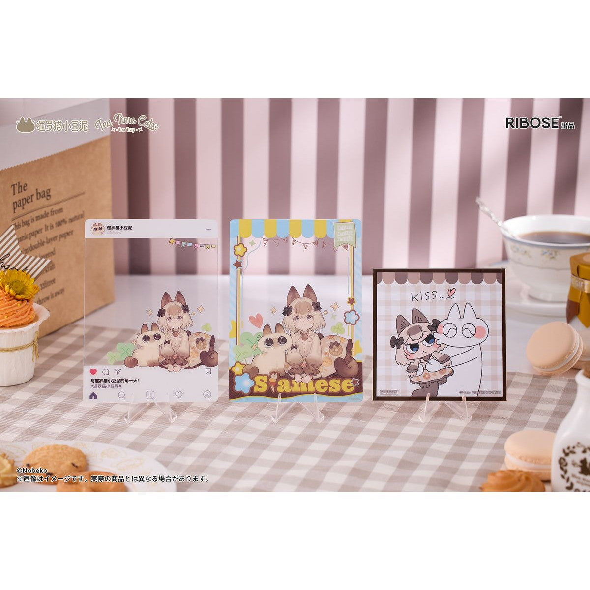 【新品即納】[FIG] 色紙&クリアカード2種付属 DLCシリーズ ティータイムキャッツ×シャム猫あずきさん 友情コラボ限定セット シャム猫あずきさんは世界の中心 完成品 フィギュア RIBOSE(核糖文化)(20260217)